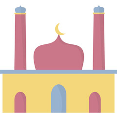 Islamic Mosque Flat Illustration
