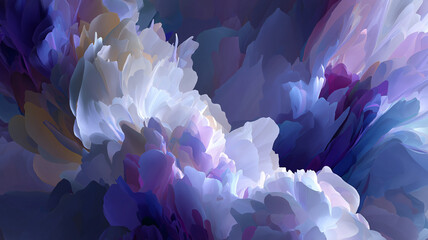 抽象曲線が躍動するデジタルアート背景｜幻想的なグラデーションと立体感が魅力の装飾用素材イラスト