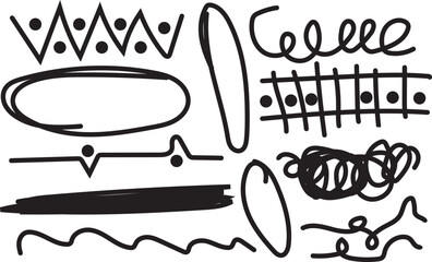 Hand drawn illustrations collection unique doodle art designs