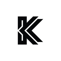Bold geometric simple letter K logo
