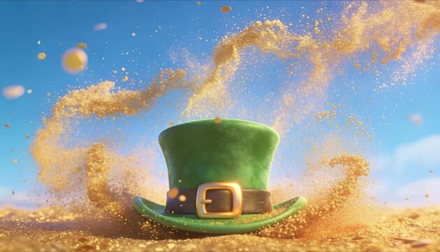 classic cartoon leprechaun hat with gold buckle perfect for st patrick's day