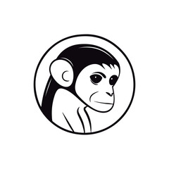 Fototapeta premium Coloring Page Of cartoon cute Squirrel Monkey Coloring Book for kids.
