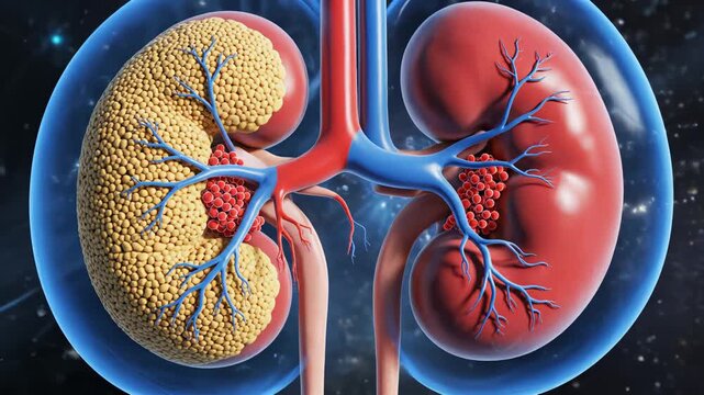 Human kidney anatomy illustration