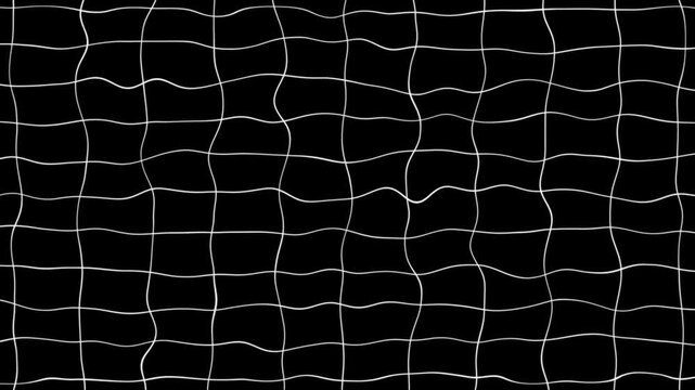 Abstract black and white wavy grid background animation, 4k video.