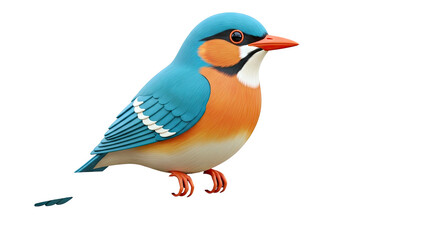 Obraz premium Stylized 3D Kingfisher Bird