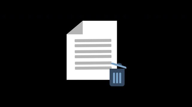 Document delet icon with trash bin symbol