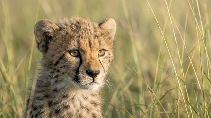 Cheetah Cub Portrait Curious Golden Hour Close-up Wildlife Photography