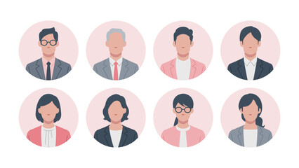 Set of business person user icons