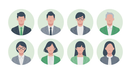 Set of business person user icons