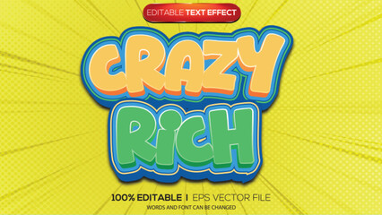 Fototapeta premium 3D text effect crazy rich theme