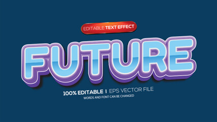 Fototapeta premium 3D text effect future theme