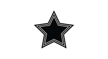 Obraz premium A simple black star with a white outline on a white background