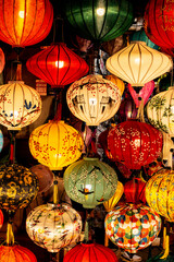 traditional colorful vietnamese lanterns on display at in hoi an vietnam © TravelPhotography