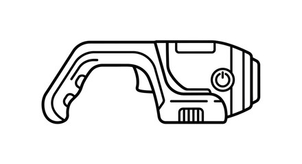 Industrial machine line illustration representing heavy equipment, manufacturing technology, and mechanical engineering systems. This clean outline design showcases structured mechanical components co
