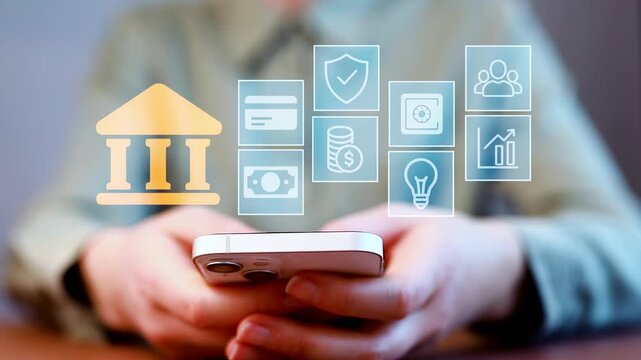 Banking activities on a smartphone showing financial services and digital tools in a modern setting in 2023.