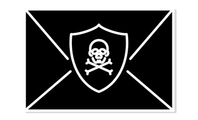 セキュリティ警告：ウイルスやマルウェアを含む不正メールのピクトグラム