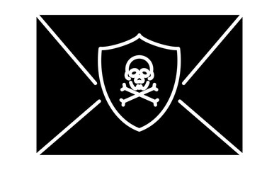 セキュリティ警告：ウイルスやマルウェアを含む不正メールのピクトグラム