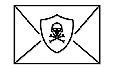 セキュリティ警告：ウイルスやマルウェアを含む不正メールのピクトグラム