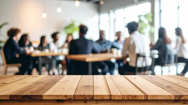 Diverse group of people collaborating around a table in a bright modern office