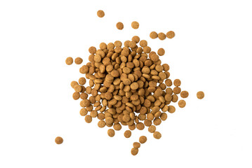 Dry pet food isolated on a transparent background