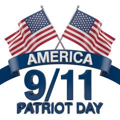 Remembering 9 11 patriotic american flags with a ribbon and memorial text
