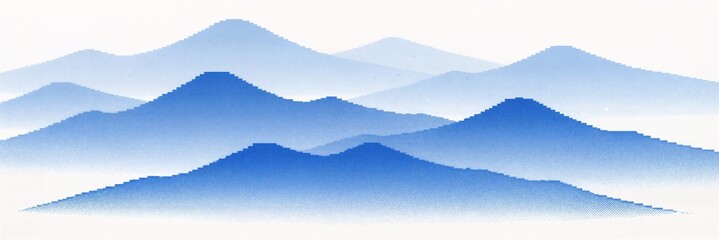 Ink blue gradient mountains