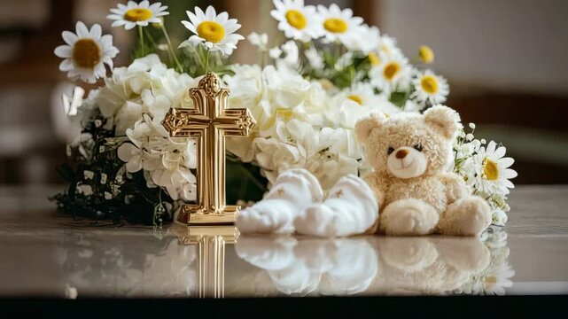 concept of baptism of a child. Selective focus