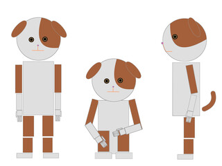 Robot like Dog illustration with 3 postures