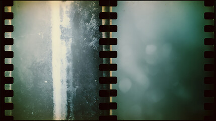 Textured Vintage Film Frame With Scratches and Bokeh Effect