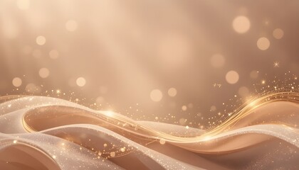 Luxury light brown pastel abstract background with golden sparkle lines