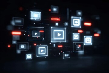 Fototapeta premium GenerativeAI empowers DigitalMedia creators combining Creativity ContentCreation Synthesis Automation and Innovation