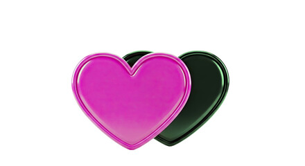Pink and Black Heart Shapes
