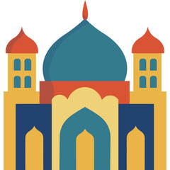 Islamic Mosque Flat Illustration