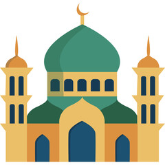 Islamic Mosque Flat Illustration