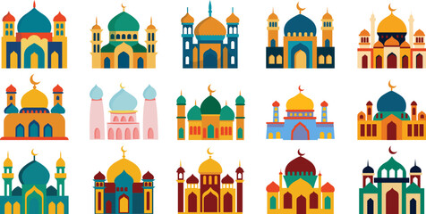 Islamic Mosque Flat Illustration