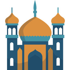 Islamic Mosque Flat Illustration