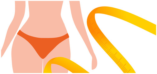 Lose weight and healthy woman concept vector illustration