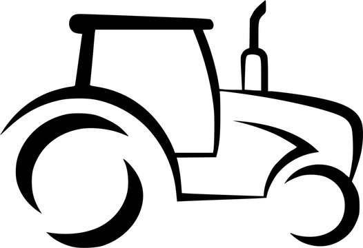 Tractor Logo. Tractor Line Icon Vector for Agriculture and Farming