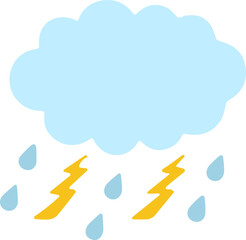 빗방울 일러스트, 비구름