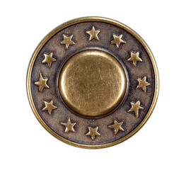 Antique Brass Button with Stars