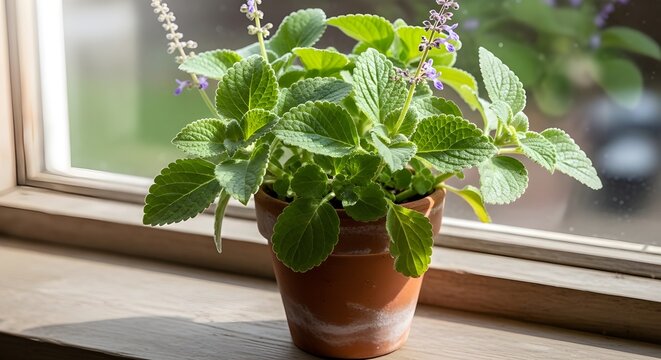 Daun dewa didalam pot kecil