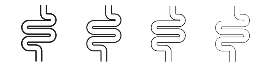 Obraz premium Intestines icon, thin line symbols. eps 10 vector