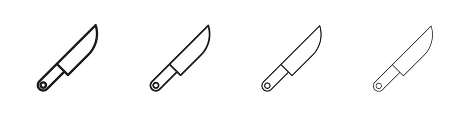 Obraz premium Kitchen knife icon, thin line symbols. eps 10 vector