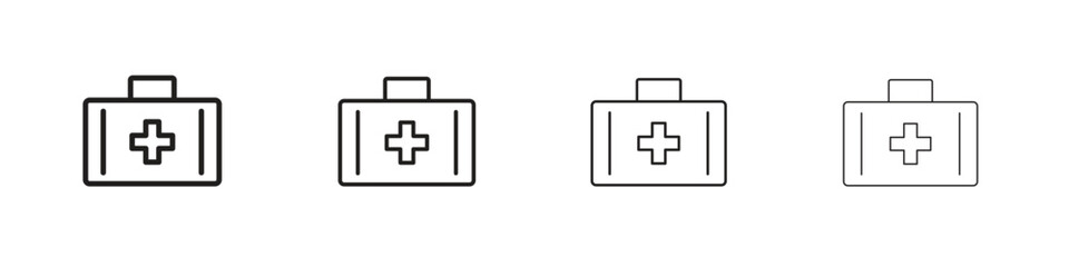 Obraz premium Medical kit icon, thin line symbols. eps 10 vector