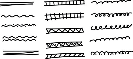 Collection of various line styles and patterns