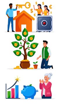 Financial Growth Concept Diverse People Investing Money Building Wealth