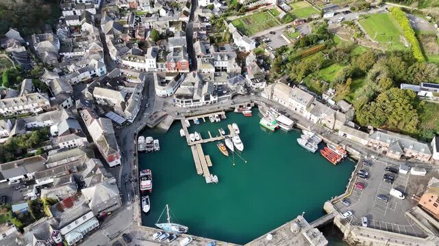 Aerial view of Padstow In Cornwall, UK.