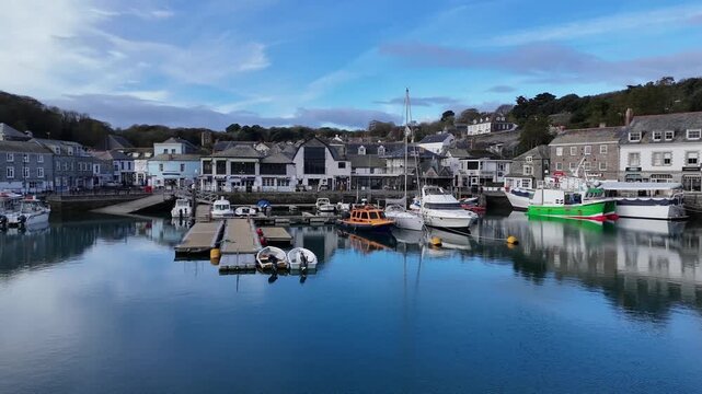 Aerial view of Padstow In Cornwall, UK.