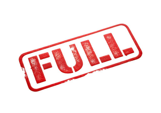 A red stamp with the word full isolated on transparent background