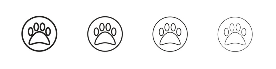Obraz premium Paw icon, thin line symbols. eps 10 vector